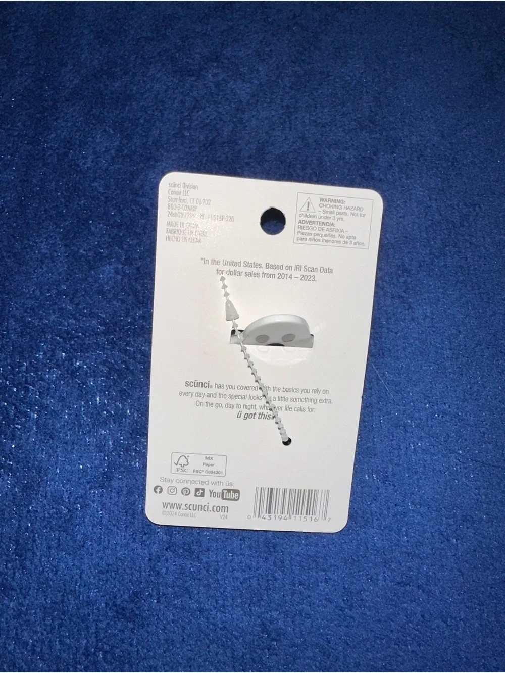 Scünci “Hey Boo!” Ghost White Claw Clip Halloween Hair Accessory NWT
